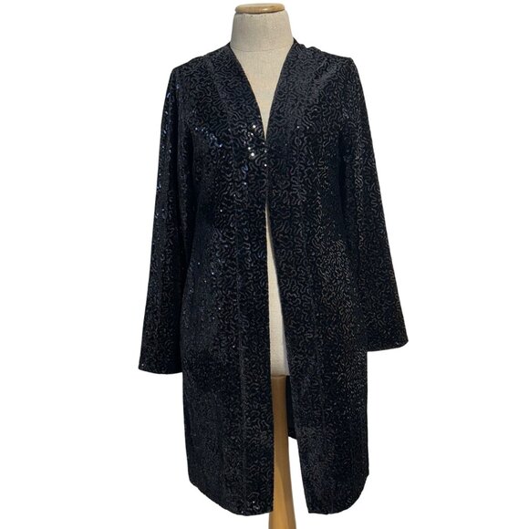 Soft Surroundings Womens Sz Small Black Sequin Jacket & Pants Set - Picture 10 of 14